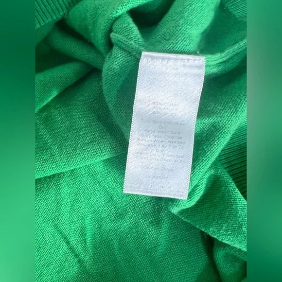 TALBOTS - Rhinestone Embellished Anchor Coastal Sweater Cotton Wool 2X Green - Picture 8 of 9